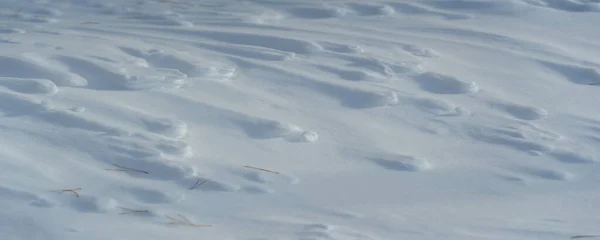 Schnee Bedeckte Den Boden Sonniger Tag Panoramafotografie Bald Wird Die — Stockfoto