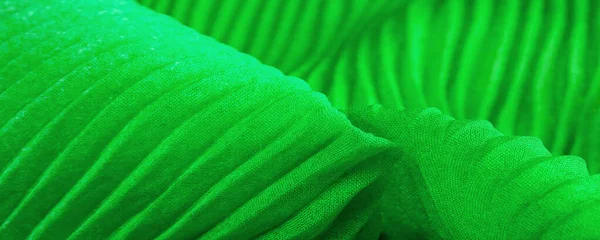 Tissue Textile Cloth Fabric Web Texture Green Emerald Corrugation Fabric — Stock Photo, Image