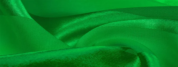 Зелена Шовкова Смугаста Тканина Металевим Блиском Якщо Поганий Настрій Тканина — стокове фото