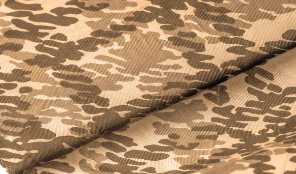 Sandy Sepia Yellow Silk Fabric Abstraction Copyright Print Military Camouflage — Stock Photo, Image