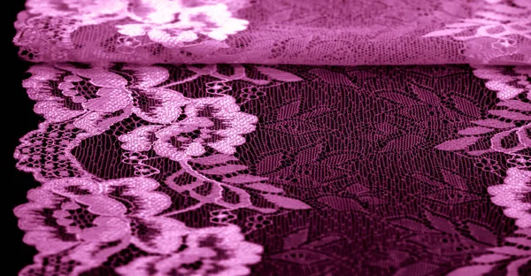 Pembe dantel. Eşsiz tasarım, el yapımı siyah beyaz esnek dantel. Aksesuarlar. Zarif, sakin, saf kumaş. Jacquard. Yüksek kaliteli el yapımı aksesuarlar. İç çamaşırı kumaşları
