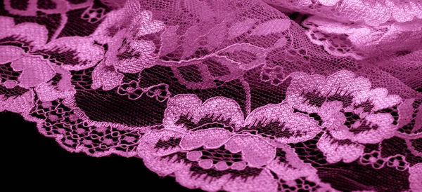 Pembe dantel. Eşsiz tasarım, el yapımı siyah beyaz esnek dantel. Aksesuarlar. Zarif, sakin, saf kumaş. Jacquard. Yüksek kaliteli el yapımı aksesuarlar. İç çamaşırı kumaşları