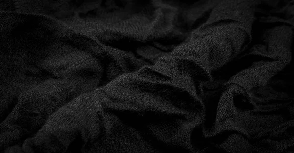 Zwarte Ruwe Wollen Stof Schapen Met Lange Duurzame Grove Vezel — Stockfoto