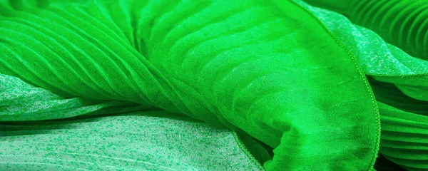 Tecido Têxtil Pano Tecido Teia Textura Tecido Corrugação Verde Esmeralda — Fotografia de Stock