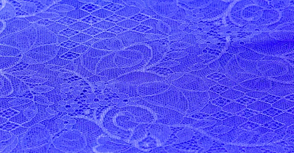 Ύφασμα Δαντέλας Μπλε Royal Blue Couture Lace Patch Αξεσουάρ Για — Φωτογραφία Αρχείου