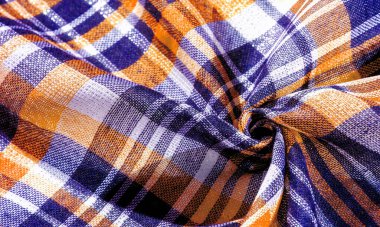 İskoç kumaş külotları, mavi ve beyaz, sarı, doku arka planı, desen