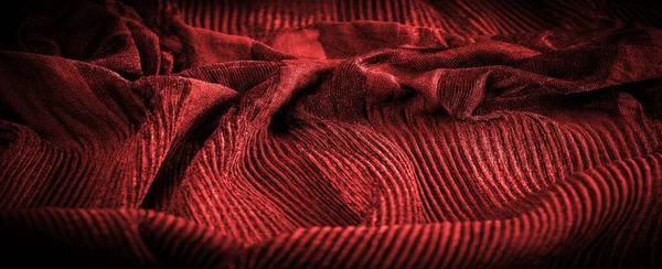 Crepe Rosso Scuro Tessuto Seta Lana Fibre Sintetiche Con Aspetto — Foto Stock
