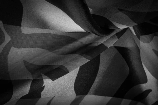 Jedwabny Materiał Abstrakcyjnych Czarno Białych Kolorach Abstrakcyjna Farba Akwarelowa Malowana — Zdjęcie stockowe
