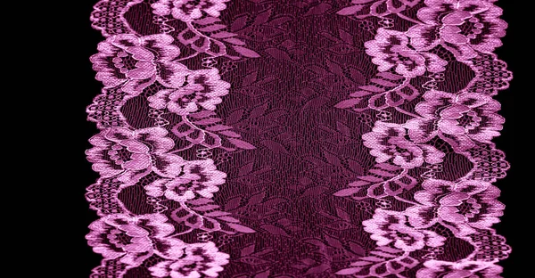 Pinkfarbene Spitze Einzigartiges Design Handgemachte Schwarz Weiße Stretch Spitze Zubehör — Stockfoto