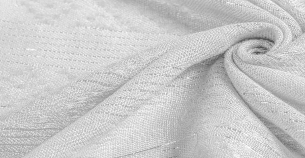 ファブリック スパンコールインサート付きホワイトゴールド シルバークリプトンストライプのホワイトストライプ デザイナーファブリック テクスチャ背景 — ストック写真