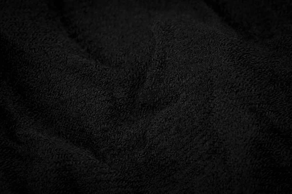 Tissu Noir Rugueux Laine Moutons Avec Une Laine Longue Durable — Photo