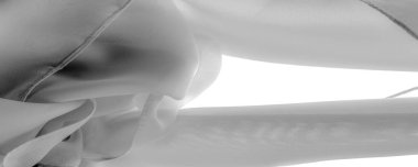 Beyaz ipek polyester. Hayalet beyaz ipek kumaştan. Şeffaf arkaplan ve elbise dikmek için açık kumaştan yapılmış. Tekstil panoraması. Dokuma. şablon.