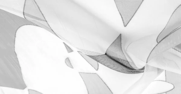 Preto Branco Cores Geométricas Monocromáticas Semelhantes Véu Feito Seda Viscosa — Fotografia de Stock