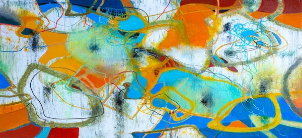 Abstraktion Kunstvoll Mischen Leinwandoberfläche Wandzeichnungen Breiter Pinsel Ölmalerei Farbige Textur — Stockfoto