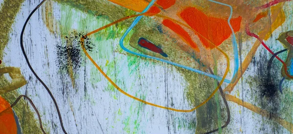 Soyutlama Sanatsal Olarak Karıştır Tuvalin Yüzeyi Duvar Çizimleri Geniş Fırça — Stok fotoğraf
