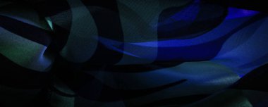 Soyut yeşil ve mavi-siyah renklerde ipek kumaş. Soyut suluboya boya, desenli dikey ipek kumaş, tuval, makro, yakın çekim. Geçmişi. Desen.