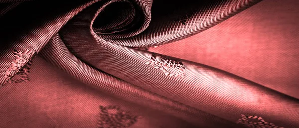Tecido Seda Vermelho Siena Padrão Fino Que Uma Combinação Linhas — Fotografia de Stock