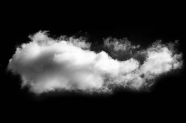 Siyah arkaplanda izole bulutlar, yakın çekim. Tasarımcı Fotoğrafçılık.