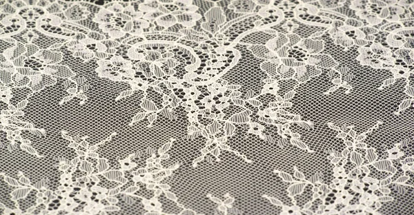 ライトクリーム色の透かし彫り生地 小さなパノのバラ 幾何学的な刺繍が施されたオーガンザ生地 花刺繍で 結婚式の飾り テクスチャ背景テンプレート あなたの大胆なデザイン — ストック写真