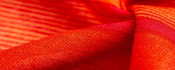 Tela Rojo Naranja Con Rayas Amarillas Este Tejido Audaz Brillante —  Fotos de Stock