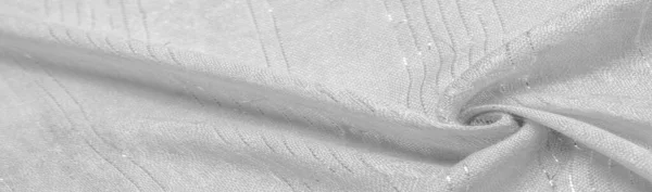 Stoff Hvitt Gull Med Paljetter Hvite Striper Sølvkryptonstriper Designerstoff Tekst – stockfoto