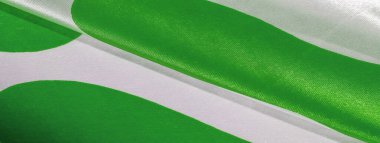 İpek kumaş, yeşil ve beyaz ovalar, soyut çizimler. desen arkaplan, desen, kartpostal