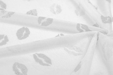 Doku, arkaplan, zemin bağlam, sevgi, folyo alan, dudak izi olan siyah beyaz ipek kumaş.