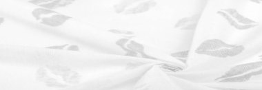 Doku, arkaplan, zemin bağlam, sevgi, folyo alan, dudak izi olan siyah beyaz ipek kumaş.