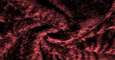 Velvet. Plush. Deep red. fabric with an even pile, longer and less dense than velvet. Expensive or spectacularly luxurious. luxuriously furnished, rich, dear