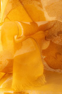 Soyut sarı ipek şifon kumaş. Süt renkli tafta ipek kumaş sanatsal tasarım. Doku. Geçmişi. şablon.