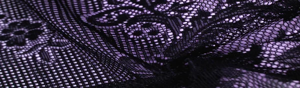 Shawl Blue Female Lace Crochet Black Lace Fringe Hand Knitting — 图库照片