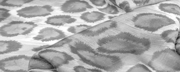 Jedwabna Tkanina Monochromatyczna Skóra Geparda Afrykański Motyw Sawanny Tekstura Tła — Zdjęcie stockowe