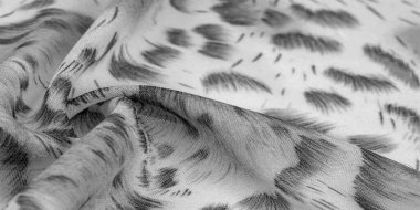 Afrika usulü siyah beyaz ipek kumaş. Tasarımcı, doku deseni, arkaplan koleksiyonu.