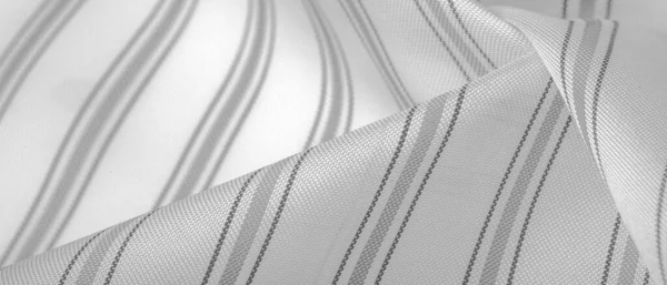Толстая Белая Шелковая Ткань Серые Линии Узкая Полоса Линия Ход — стоковое фото