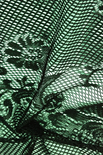 Schal Aus Grüner Weiblicher Spitze Häkeln Aus Grüner Spitze Fransen — Stockfoto