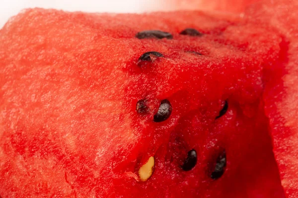 Watermelon Slices Large Fruit Plant Gourd Family Smooth Green Skin — Fotografia de Stock