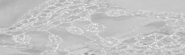 Seta Bianca Primaverile Con Mantelli Pizzo Elegante Elegante Seta Bianca — Foto Stock