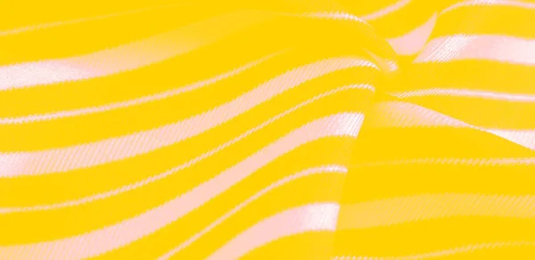 Hedvábná Tkanina Pruhy Žluté Bílé Pruhy Prázdninovou Dárkovou Krabici Pohlednicový — Stock fotografie