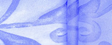 blue fabric texture with abstract blue print. luxury as abstract background. Luxury Christmas background. Fabric, delicate. Texture, Pattern. Smooth elegant