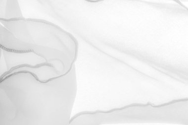 Beyaz ipek katlanmış kumaş arka plan, afiş veya kapak tasarımı. Poster için lüks tekstil dekorları yumuşak dalgalı dalgalı posterli beyaz kumaşlar. Doku. Geçmişi. Şablon