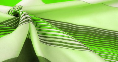 İpek kumaş, geometrik kesişim çizgileri, farklı tonlarda düz çizgilerin yeşil ve beyaz deseni, geometrik desen, doku, arkaplan, desen,