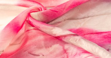 Kırmızı ve bej kumaşlar, bej arkaplanda kırmızı lekeler var. Soyut tasarımcı kumaş tasarımcısı. Tasarımın için güzel bir arka plan. Doku. Görüntü. çizim, kalıp, şekil