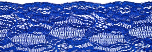Blue Lace Elastic Fashionable Textile Jacquard Lace Decorative Item Sexy — Stock Photo, Image
