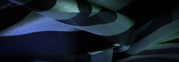 Текстура Шаблон Искушать Шелковая Ткань Абстрактных Оттенках Зеленого Черного Синего — стоковое фото