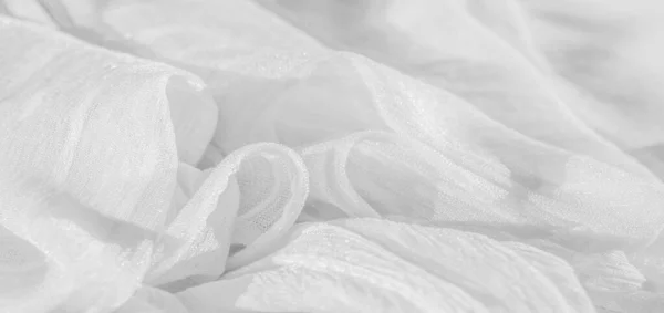 Silk Fabric Texture White Wrinkled Fabric White Wrinkled Wavy Surface — Stock Photo, Image