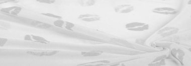 Doku, arkaplan, zemin bağlam, sevgi, folyo alan, dudak izi olan siyah beyaz ipek kumaş.