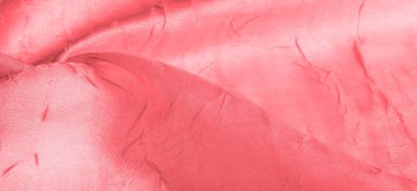 İpek kumaş, Kırmızı Beyaz. Çizgilerle çizilmiş ve pürüzsüz. Doku arka planı. Matte düğün saten kumaşı. Bu sofistike hafif saten tekstil şık bir görünüm yaratır..