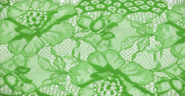 Πράσινο Δαντελωτό Ύφασμα Πανέμορφη Πράσινη Δαντέλα Diy Χειροτεχνίες Εξαρτήματα Σχεδιαστών — Φωτογραφία Αρχείου
