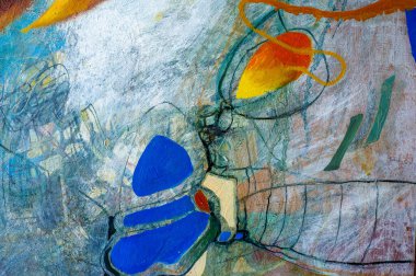 Oil paints, abstract drawing with colored paints with an unusual fantastic structure. Fashion illustration modern artwork allegory my original watercolor painting impressionism symbolism