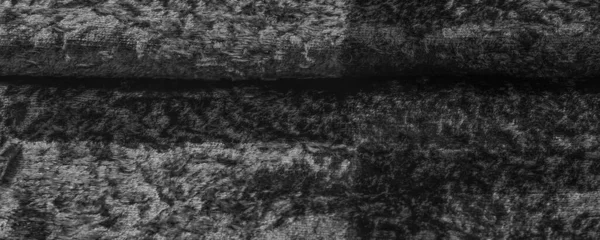 黒と白のベルベットの生地 綿やナイロンの密な生地は 片側に厚い短い杭で テクスチャ背景 — ストック写真